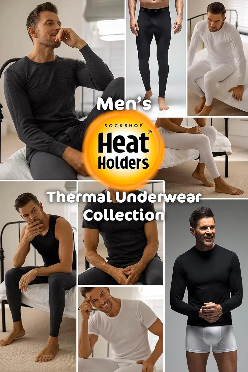 HEAT HOLDERS Mens Short Sleeve Winter Thick Thermal Lining Base Layer Shirt