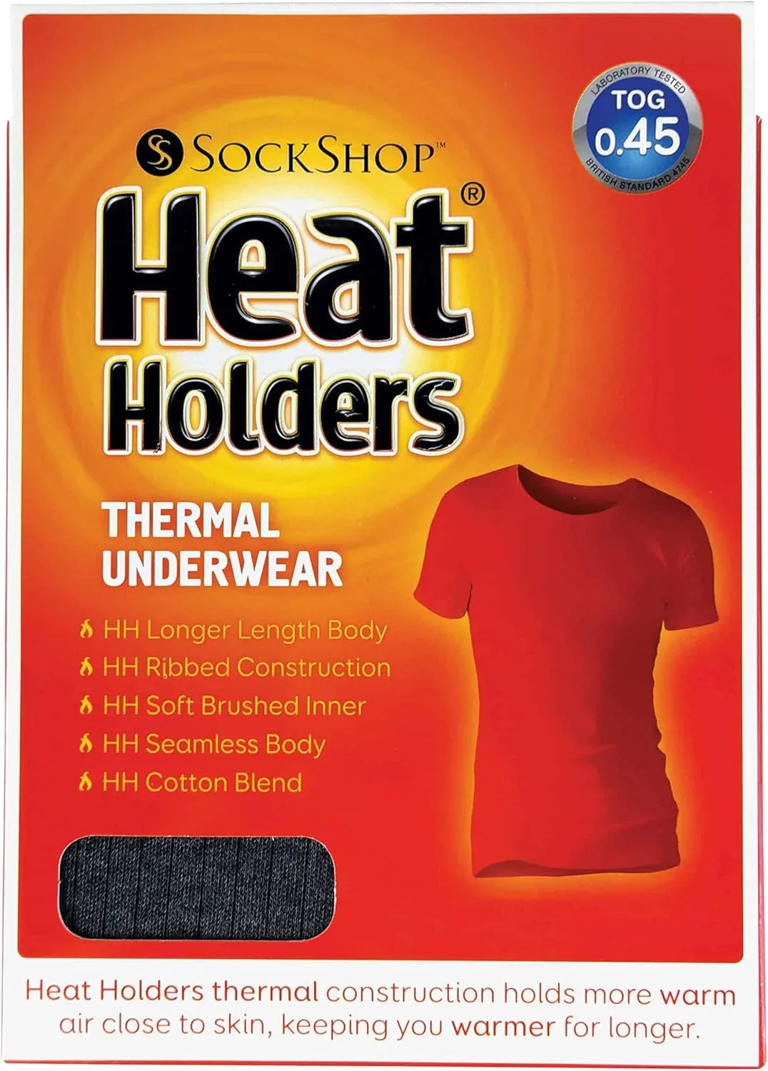 HEAT HOLDERS Mens Short Sleeve Winter Thick Thermal Lining Base Layer Shirt