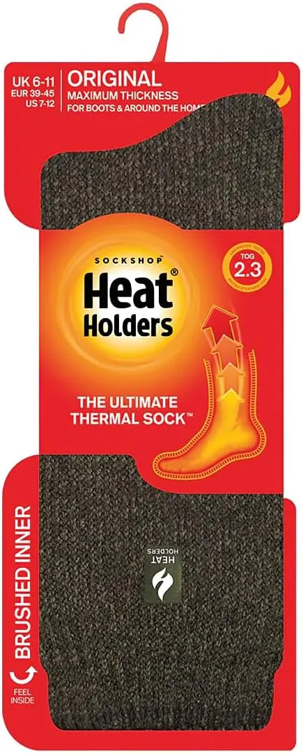 HEAT HOLDERS - Mens Thick 2.3 TOG Winter Warm Original Twist Thermal Crew Socks