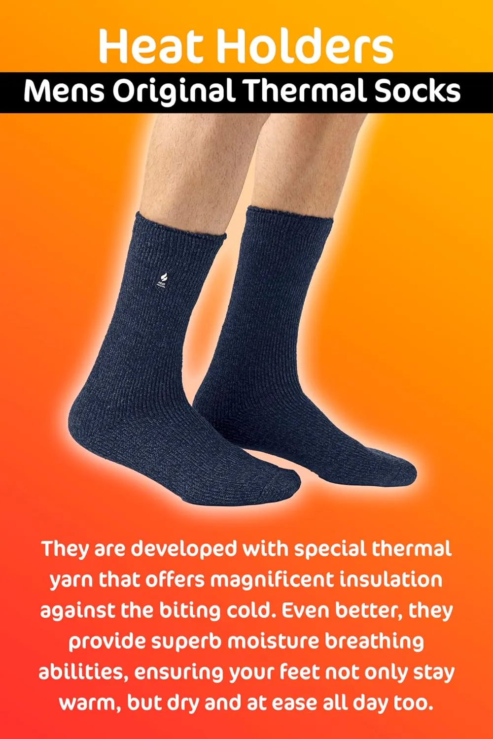 HEAT HOLDERS - Mens Thick 2.3 TOG Winter Warm Original Twist Thermal Crew Socks