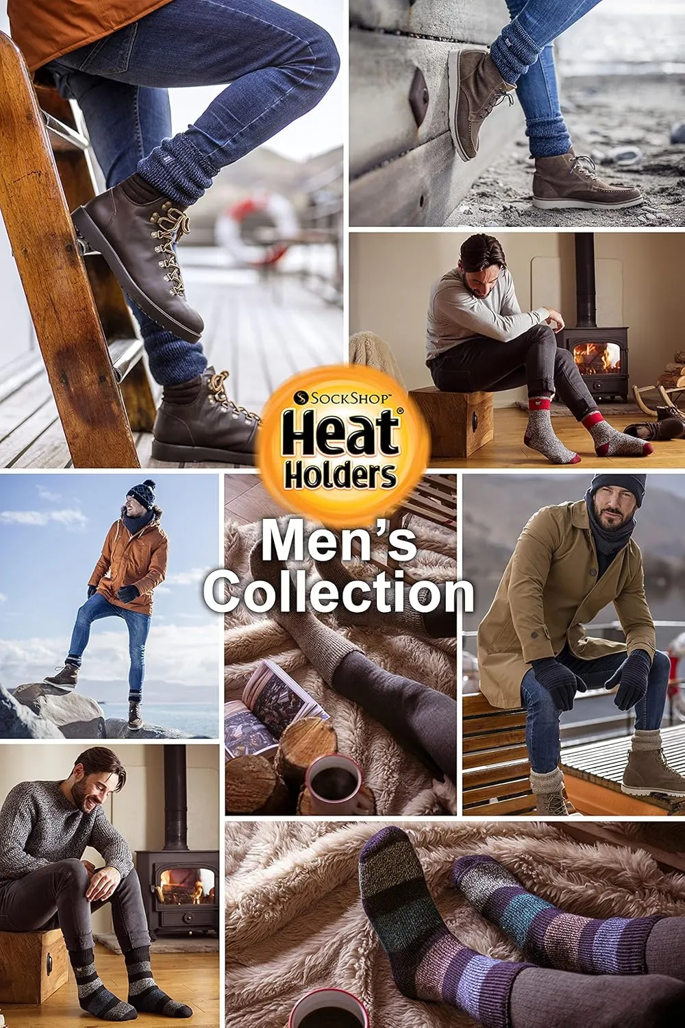 HEAT HOLDERS - Mens Thick Original Thermal Socks | Fuzzy Fleece Boot Socks