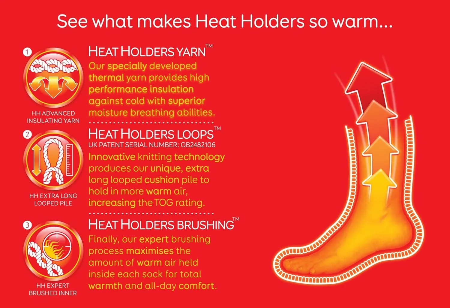 HEAT HOLDERS - Womens Original Striped Cozy Winter Warm Thick Thermal Crew Socks