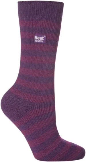 HEAT HOLDERS Women's Thermal Stripe Socks Size 5-9 US