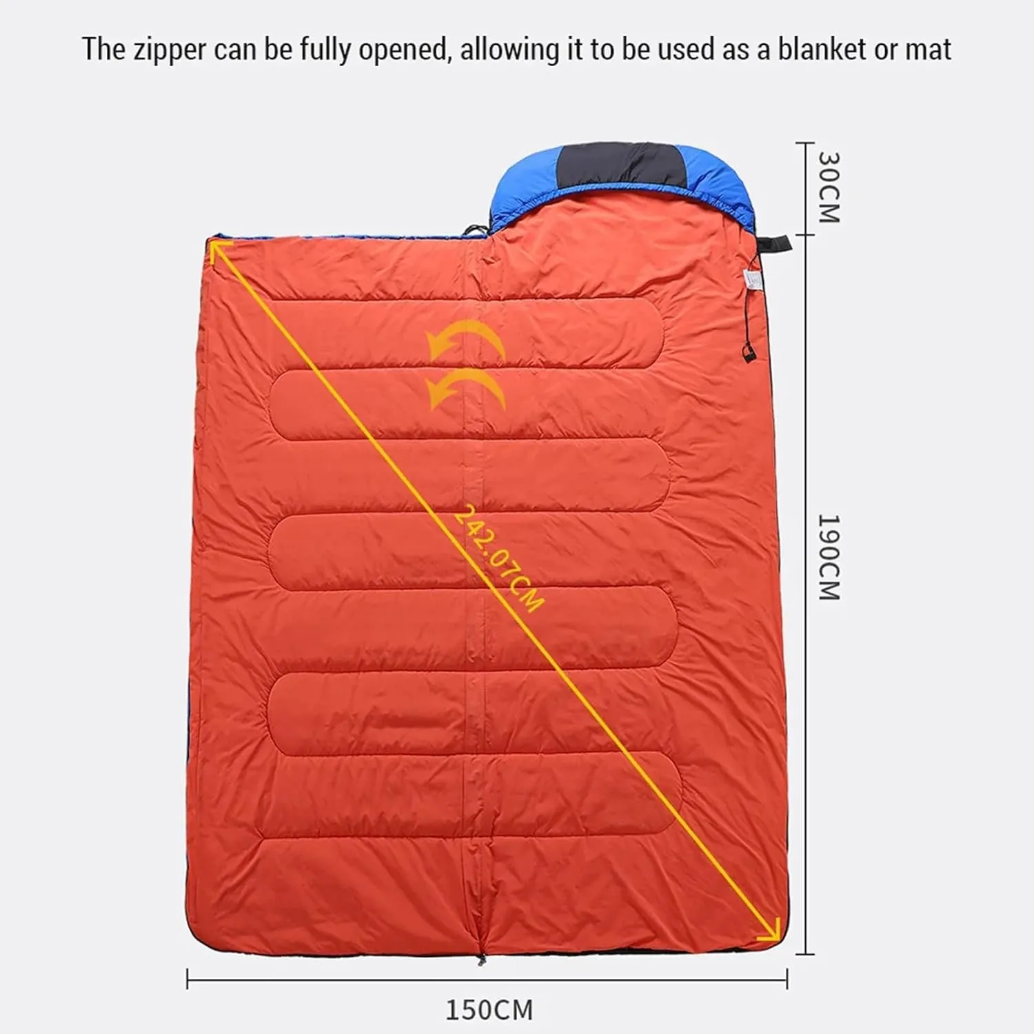 Heated Sleeping Bag for Adults,USB Power Support Mummy Heated Blanket with Compression Sack,3-4 Season Tent Heater for Camping,3 Adjustable Temperature,5 Heating Zones