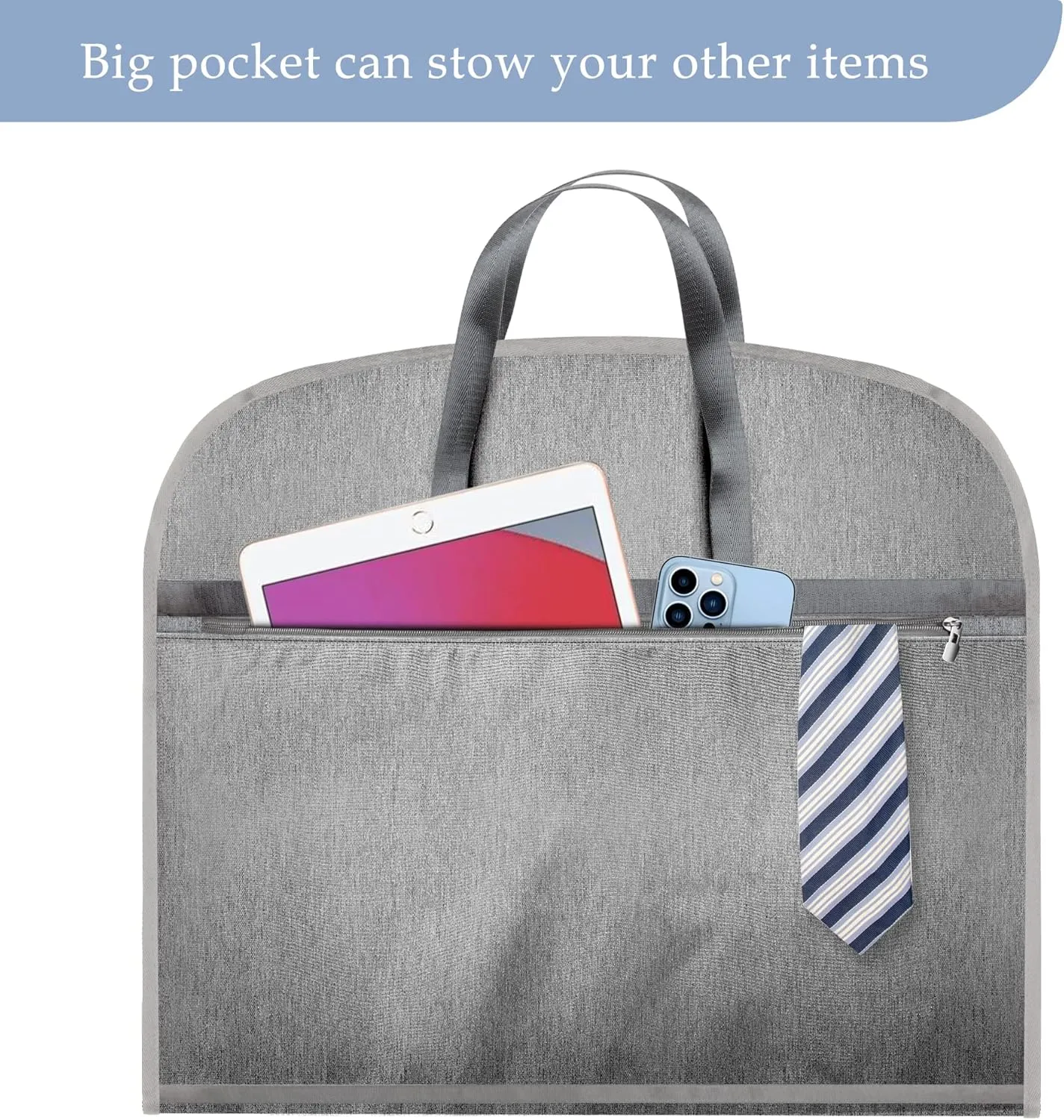 Heavy Duty Waterproof Garment Bag for Travel, Tear Resistance Suit Bag for Men Travel for Suits, Tuxedos, Coats, Uniform. Grey, 42 inch…