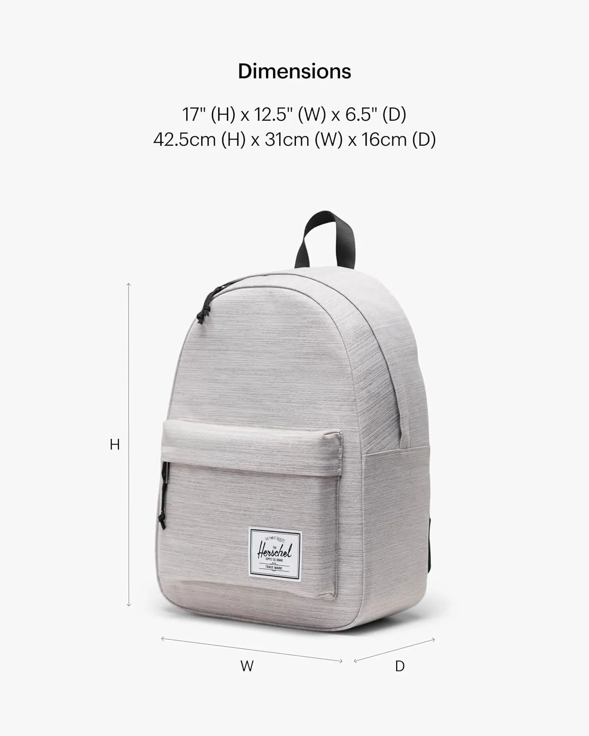 Herschel Supply Co. Classic Backpack, Light Grey Crosshatch, One Size
