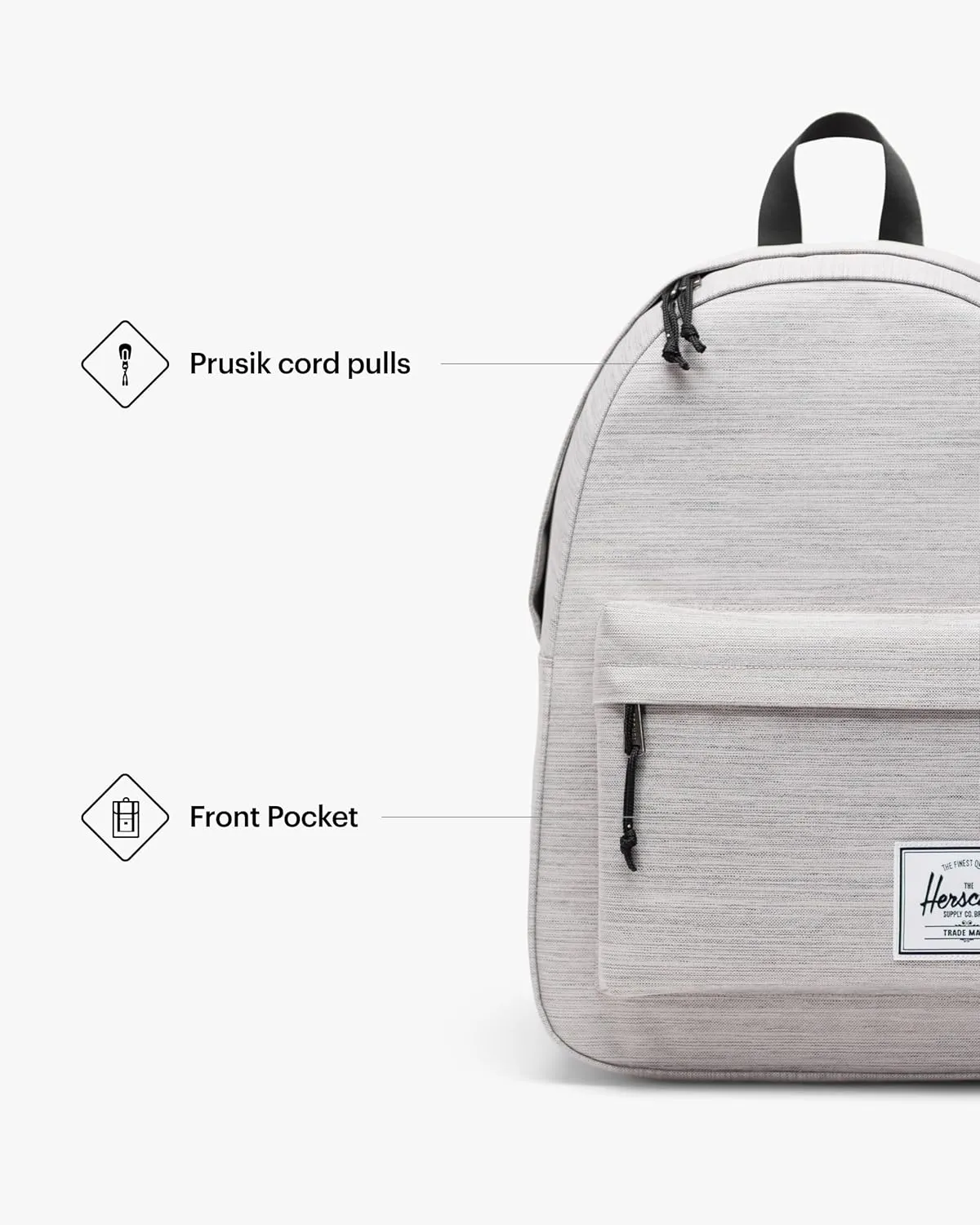 Herschel Supply Co. Classic Backpack, Light Grey Crosshatch, One Size