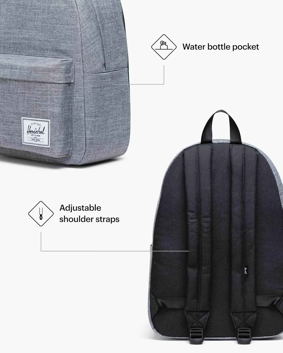 Herschel Supply Co. Herschel Classic XL Backpack, Raven Crosshatch, One Size
