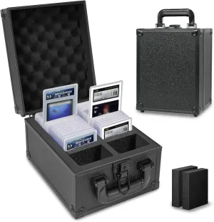 HESTECH 68  Graded Card Storage Box, 2 Row Graded Card Case,Slab Case Includes 2 Foam Inserts,Sports Card Case Fits PSA,CSG,GMA,HGA,Baseball Cards and Top Loaders