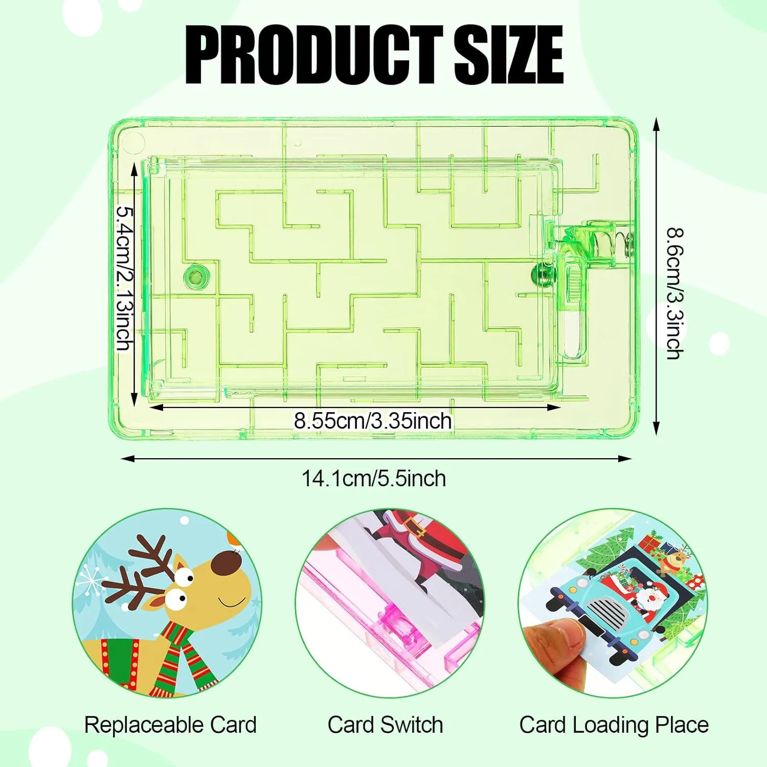 Hiboom 8 Set Christmas Maze Puzzle Gift Box Plastic Puzzle Card Holder Fun Maze Card Box Intellectual Pinball Machine Game for Kids Teens Adults Stocking Stuffers Birthday Favors, 8 Styles