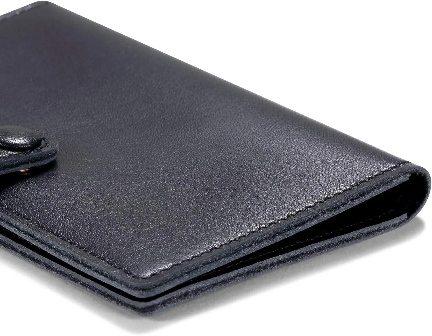 HISCOW Minimalist Thin Bifold Card Holder - Italian Calfskin (Dieter Diez, Black)