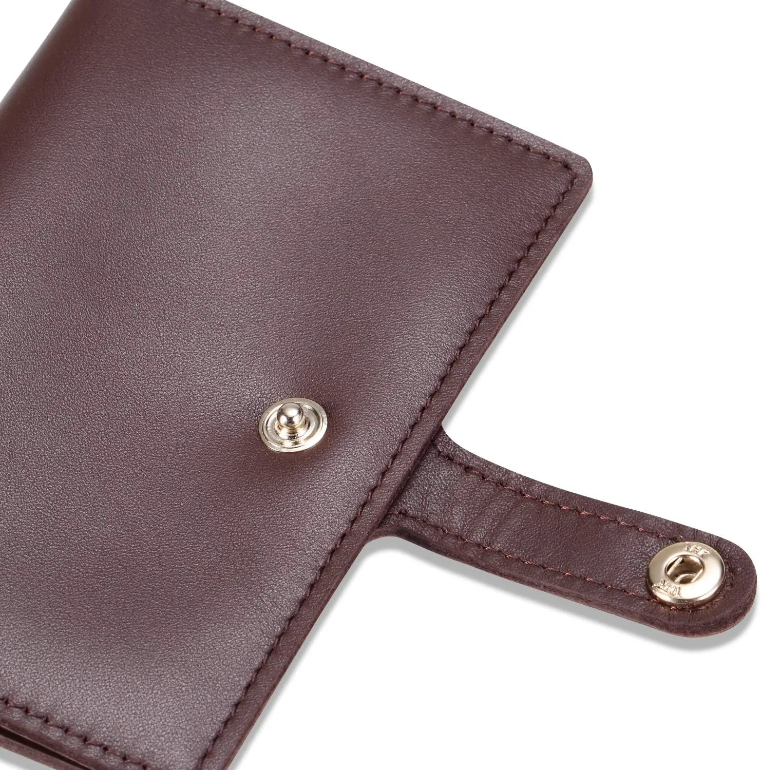 HISCOW Minimalist Thin Bifold Card Holder - Italian Calfskin (Dieter Diez, Coffee)