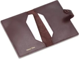HISCOW Minimalist Thin Bifold Card Holder - Italian Calfskin (Dieter Diez, Coffee)