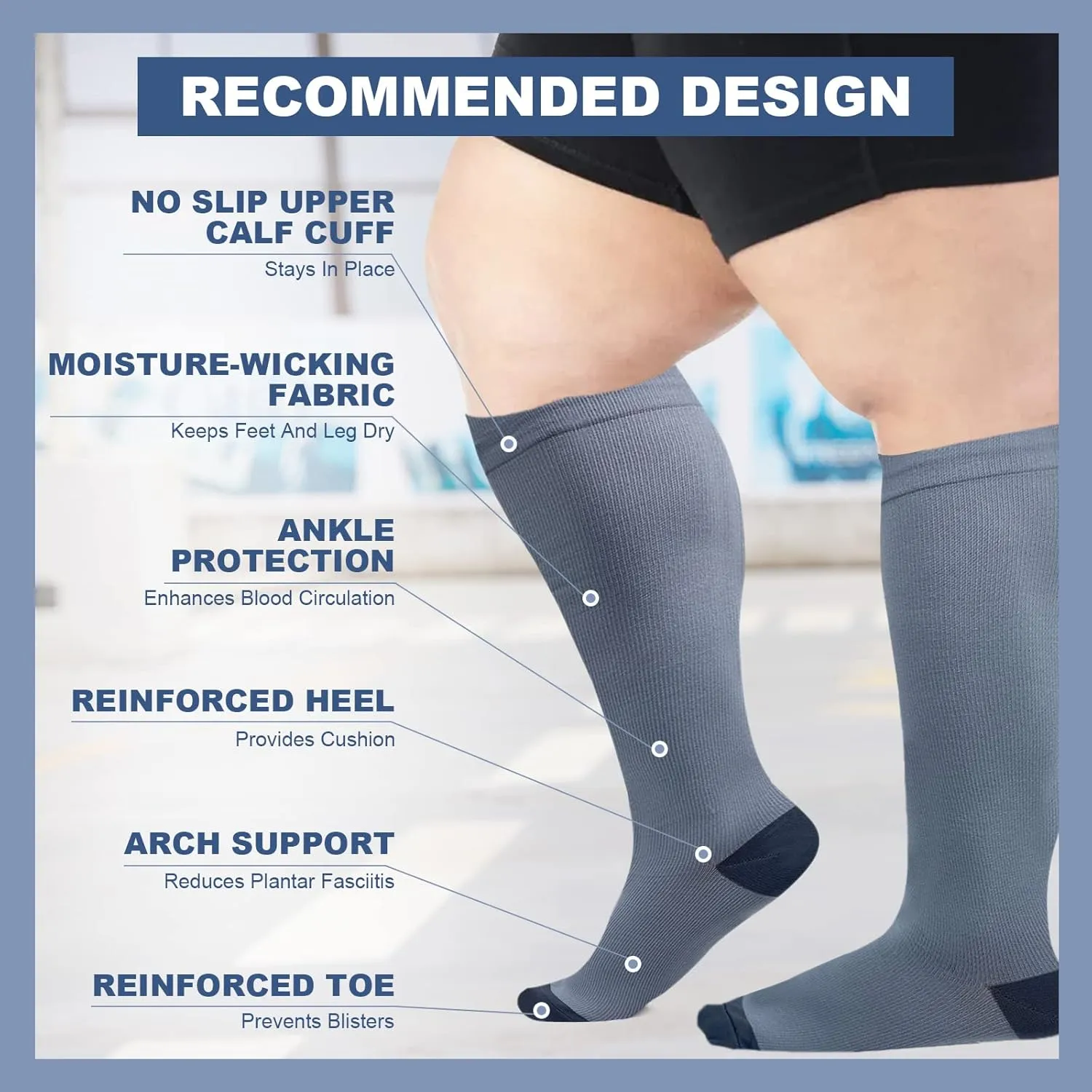 HLTPRO 4 Pairs Compression Socks for Women & Men - Best Support for Medical, Circulation, Nurses, Running, Travel
