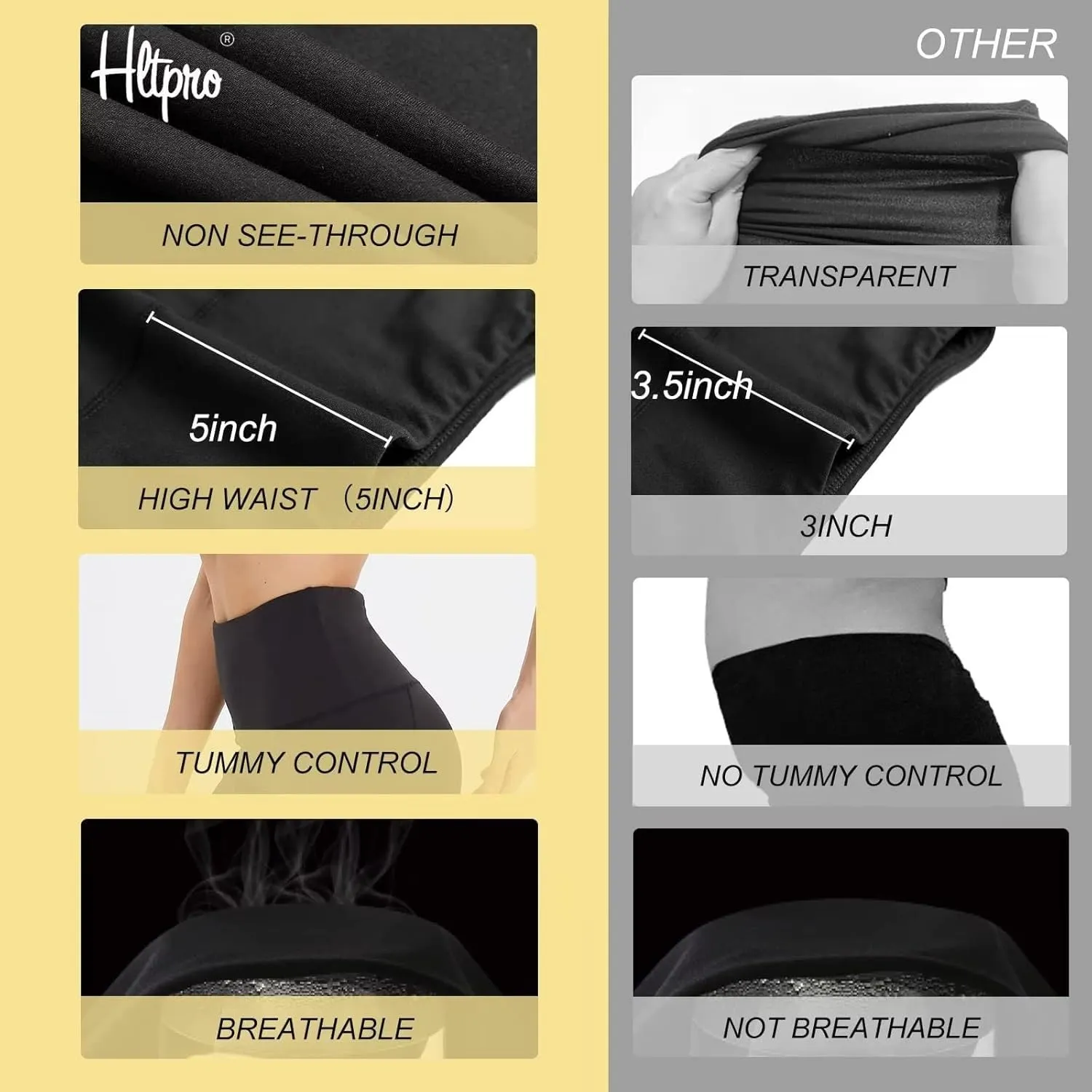 HLTPRO Leggings with Pockets for Women(Reg & Plus Size) - High Waist Tummy Control Yoga Pants with Pockets for Workout