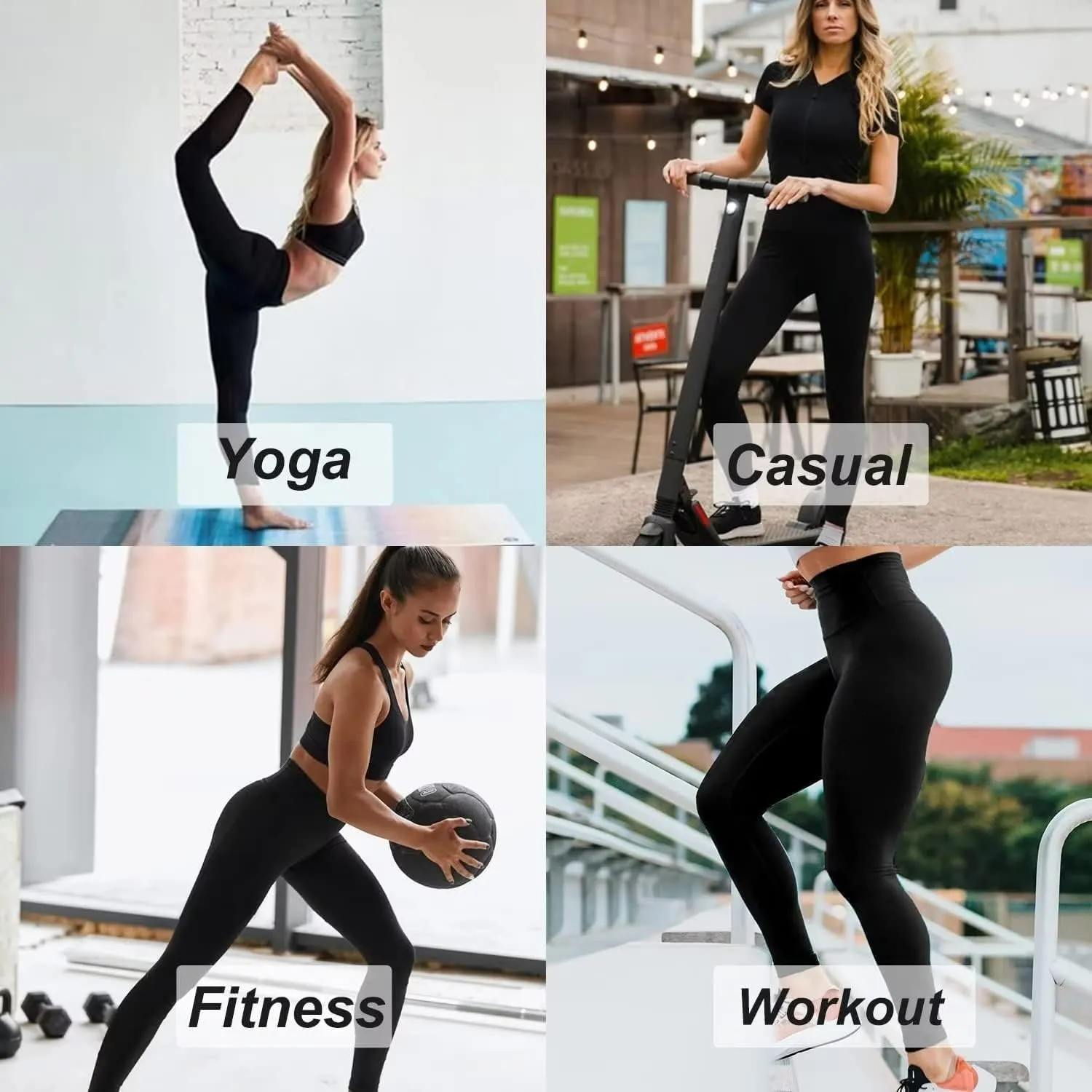 HLTPRO Leggings with Pockets for Women(Reg & Plus Size) - High Waist Tummy Control Yoga Pants with Pockets for Workout