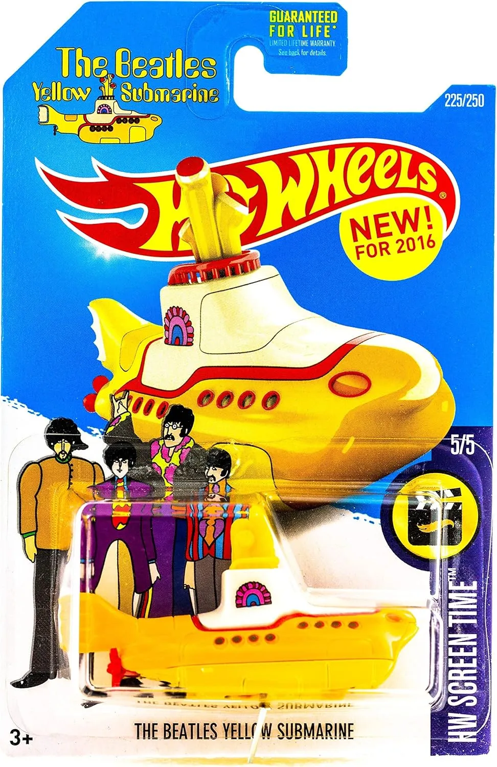 Hot Wheels 2016 HW Screen Time No. 225/250 1:64 Scaled The Beatles Yellow Submarine