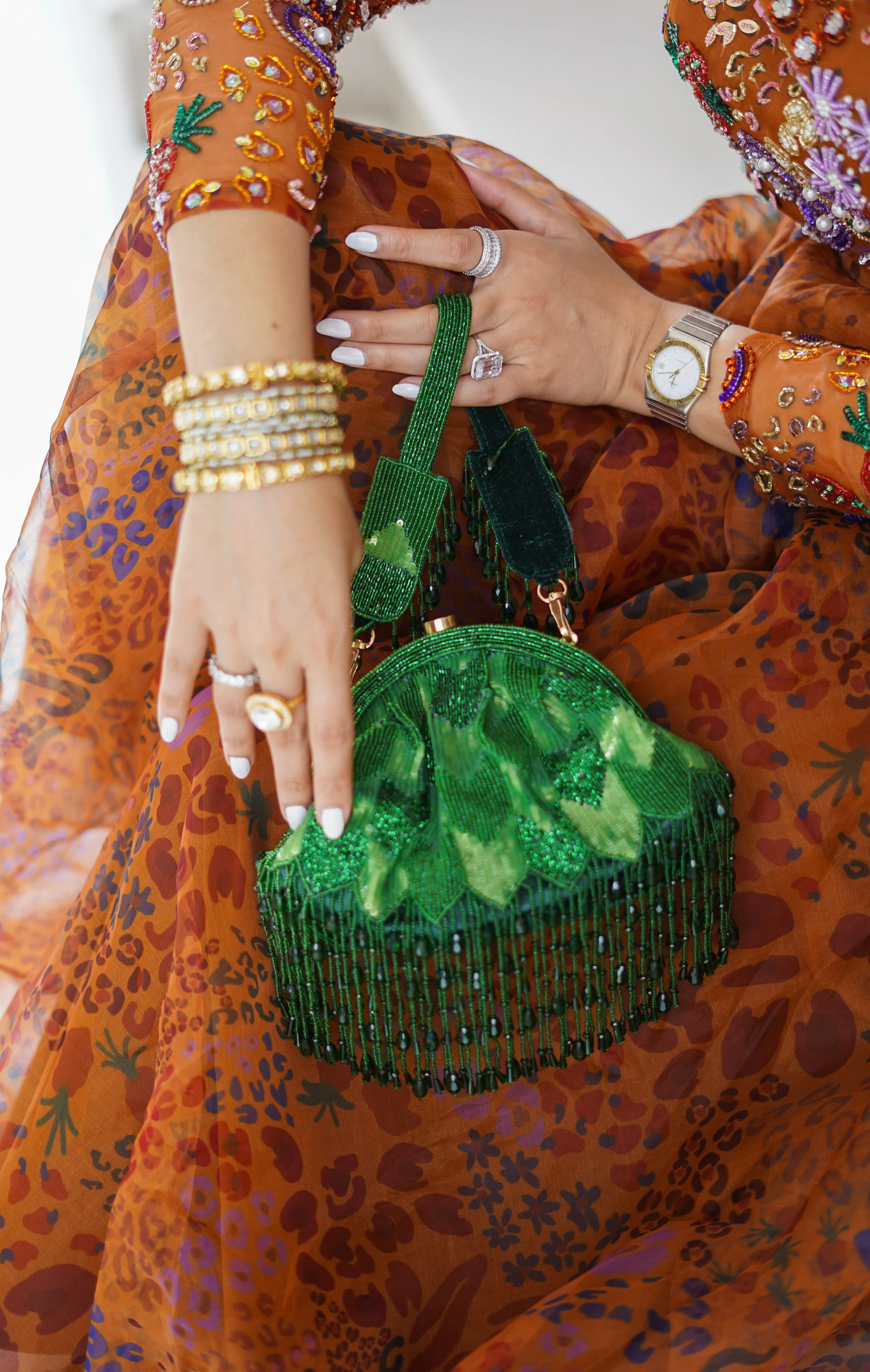 Hrutvy Clutch – Emerald Green