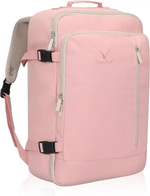Hynes Eagle Carry on Backpack 38L Large Travel Backpack for Women Flight Approved Weekender Bag Laptop Backpack Men 15 inches Light Pink