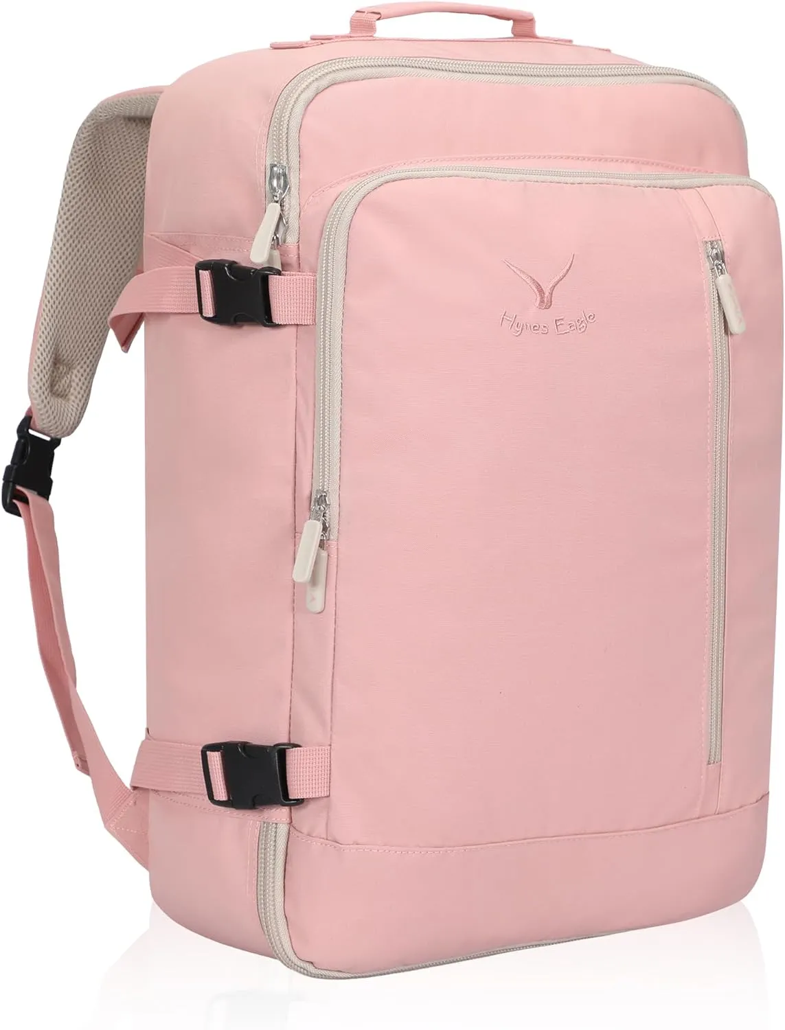 Hynes Eagle Carry on Backpack 38L Large Travel Backpack for Women Flight Approved Weekender Bag Laptop Backpack Men 15 inches Light Pink