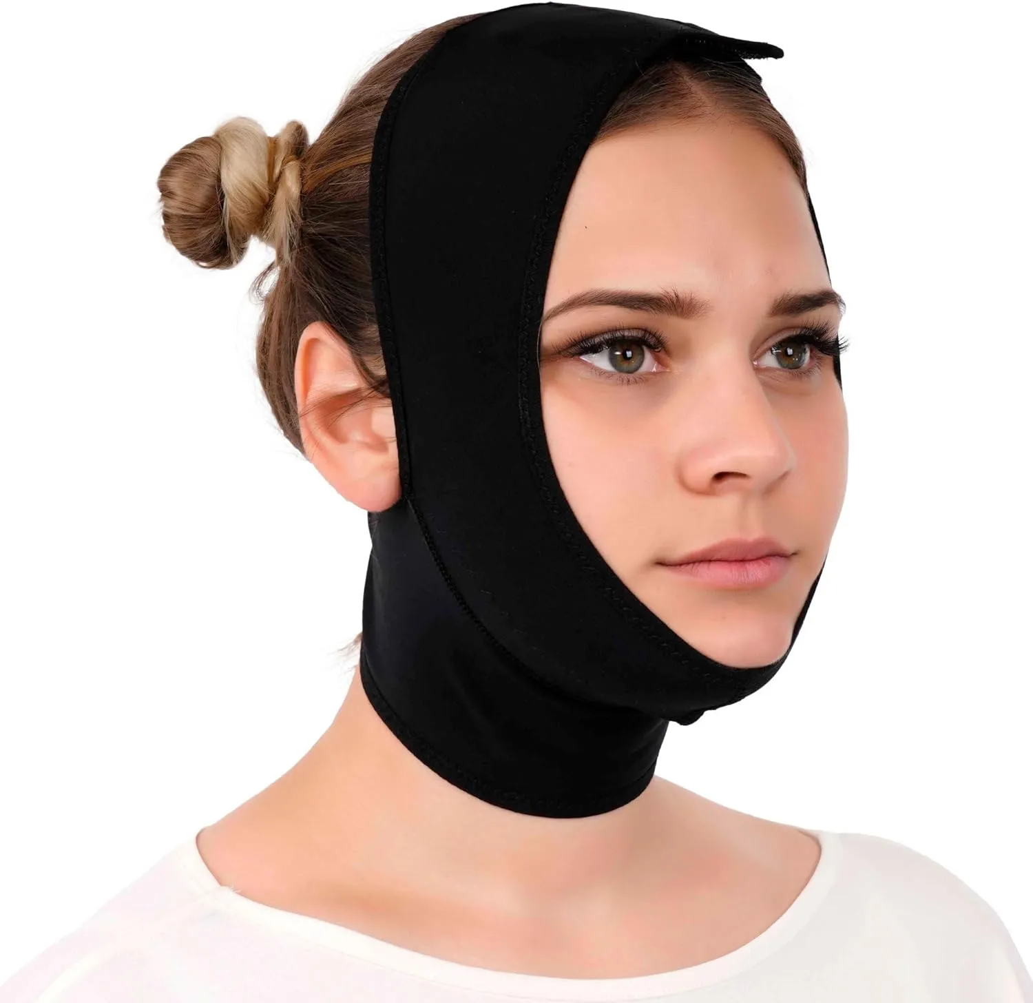 IKIDO Post Surgery Neck and Chin Compression Garment Wrap Bandage for Women, Face Slimmer