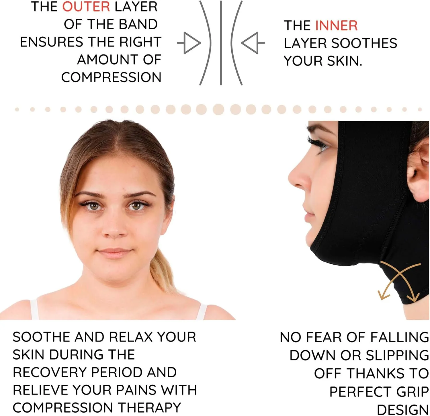 IKIDO Post Surgery Neck and Chin Compression Garment Wrap Bandage for Women, Face Slimmer