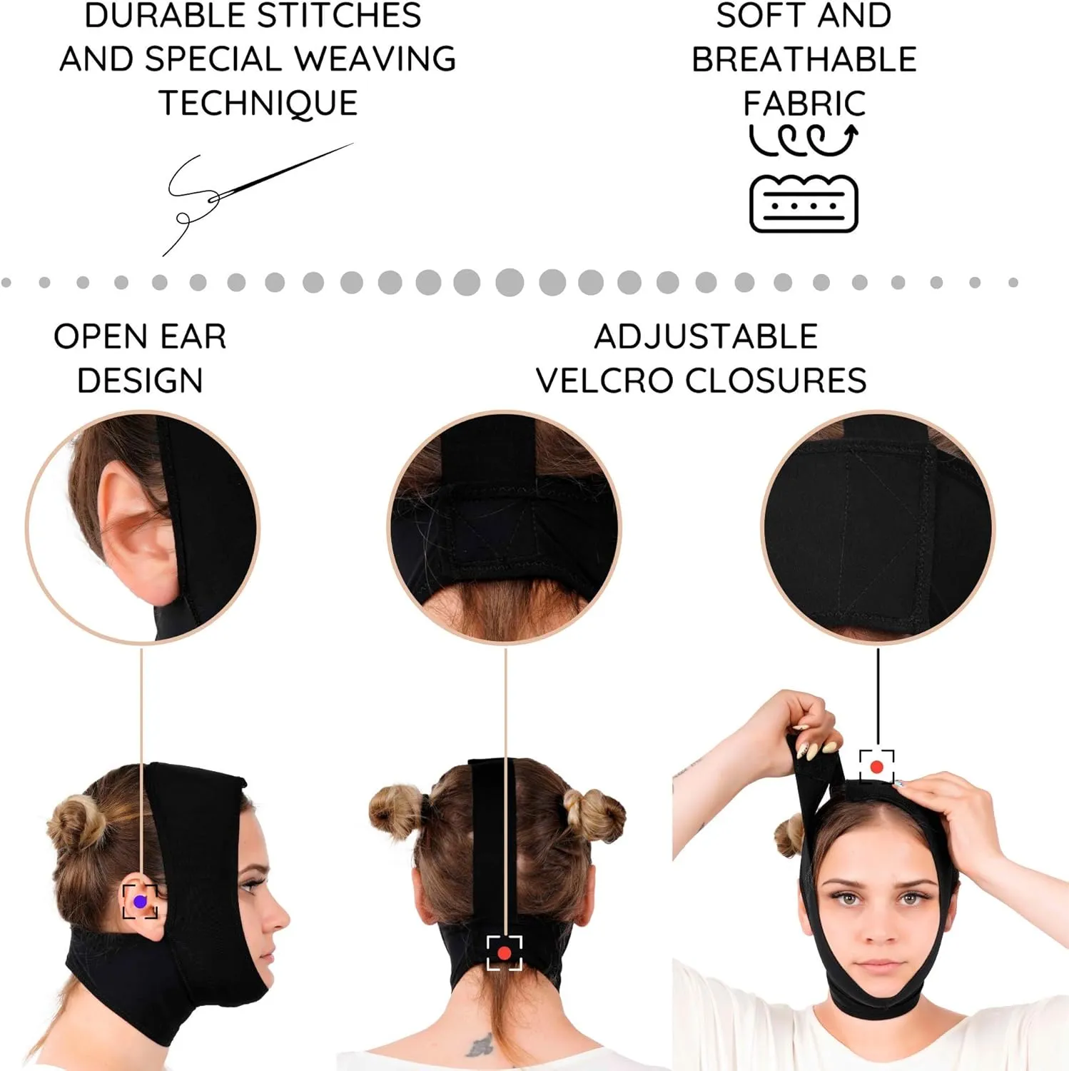 IKIDO Post Surgery Neck and Chin Compression Garment Wrap Bandage for Women, Face Slimmer