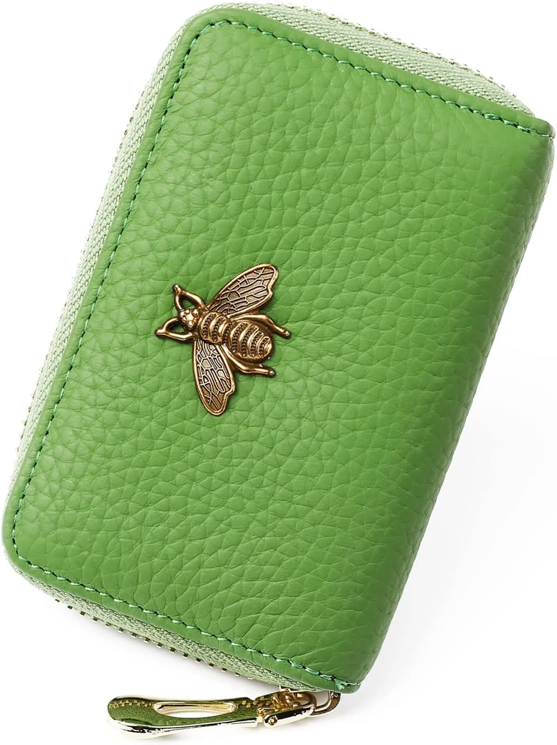 imeetu RFID Credit Card Holder, Small Leather Zipper Card Case Wallet for Women