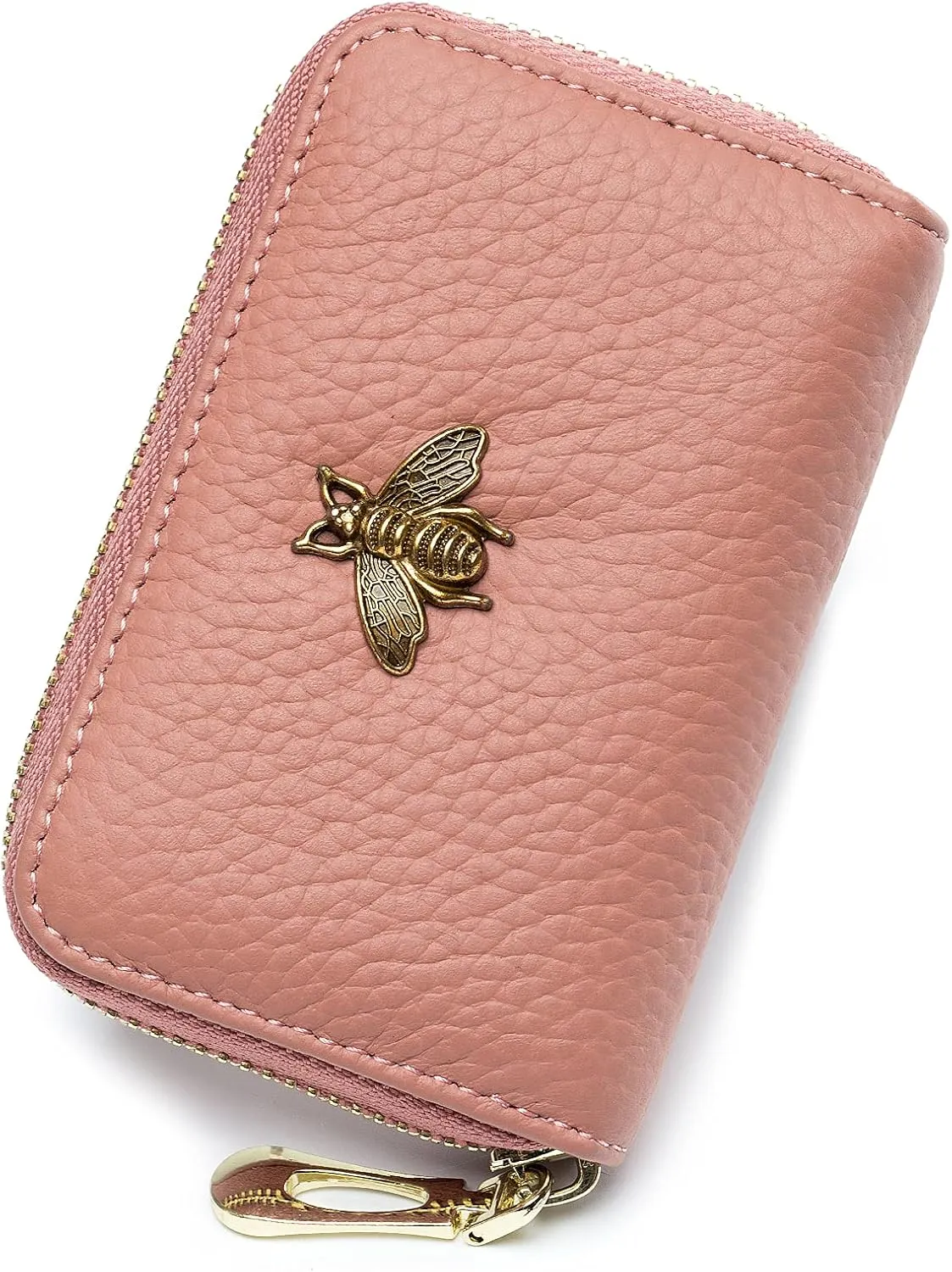 imeetu RFID Credit Card Holder, Small Leather Zipper Card Case Wallet for Women