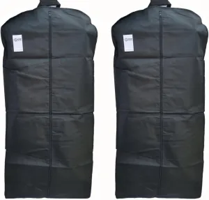 ImpecGear New 48" Breathable Gusseted Garment Bag Cover (Set of 2) - for Suits, Dress, Clothes, Tux, Jersey Storage Travel, Black