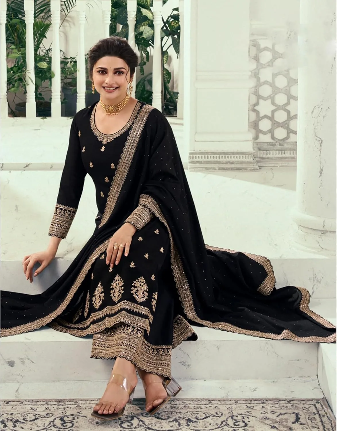 Indian Party Wear Shalwar Kameez Dupatta Suits Pakistani Designer Plazzo Dresses