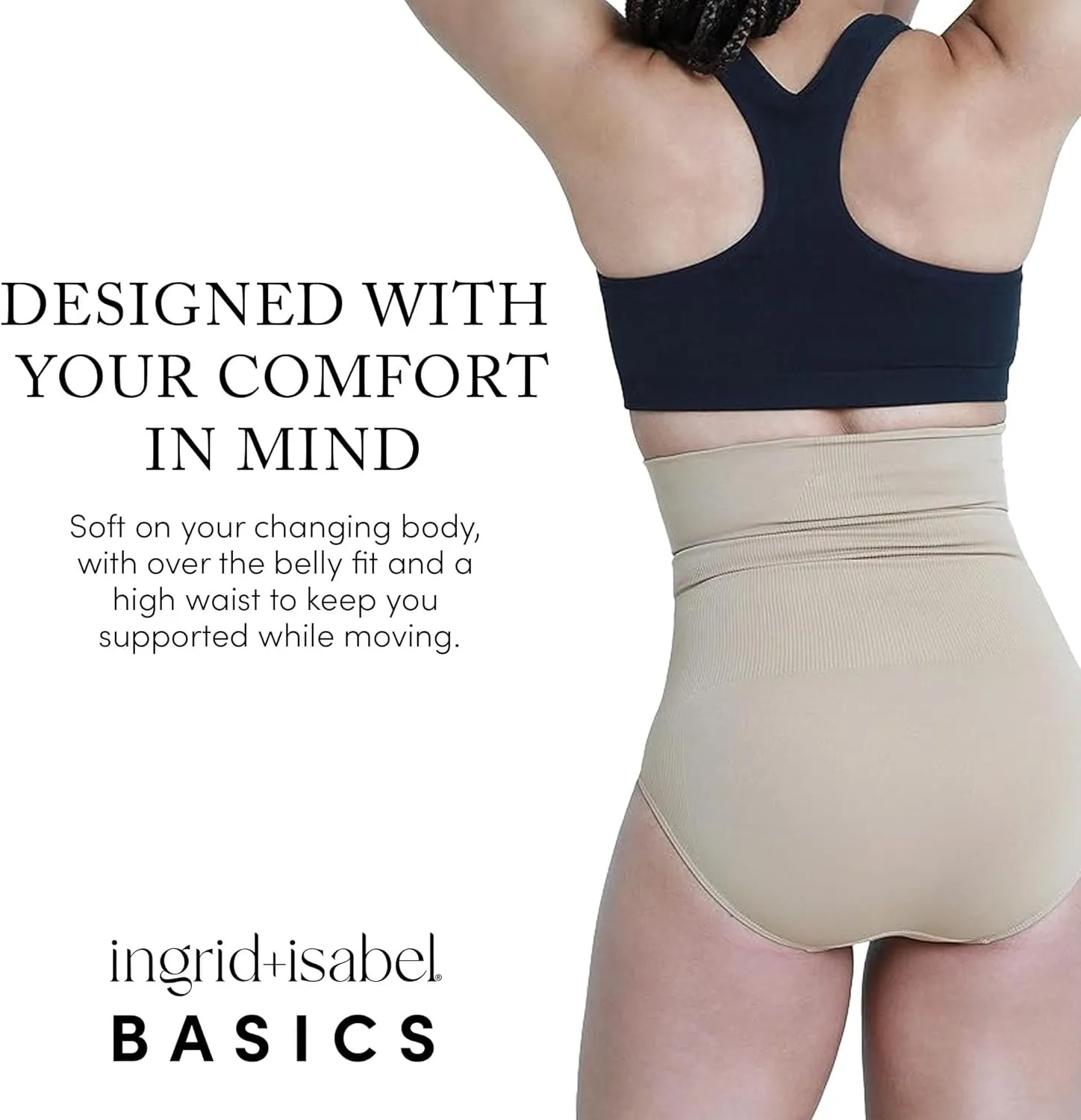 Ingrid & Isabel Basics - Postpartum Compression Underwear - Seamless High Waisted Underwear - Over the Belly Fit