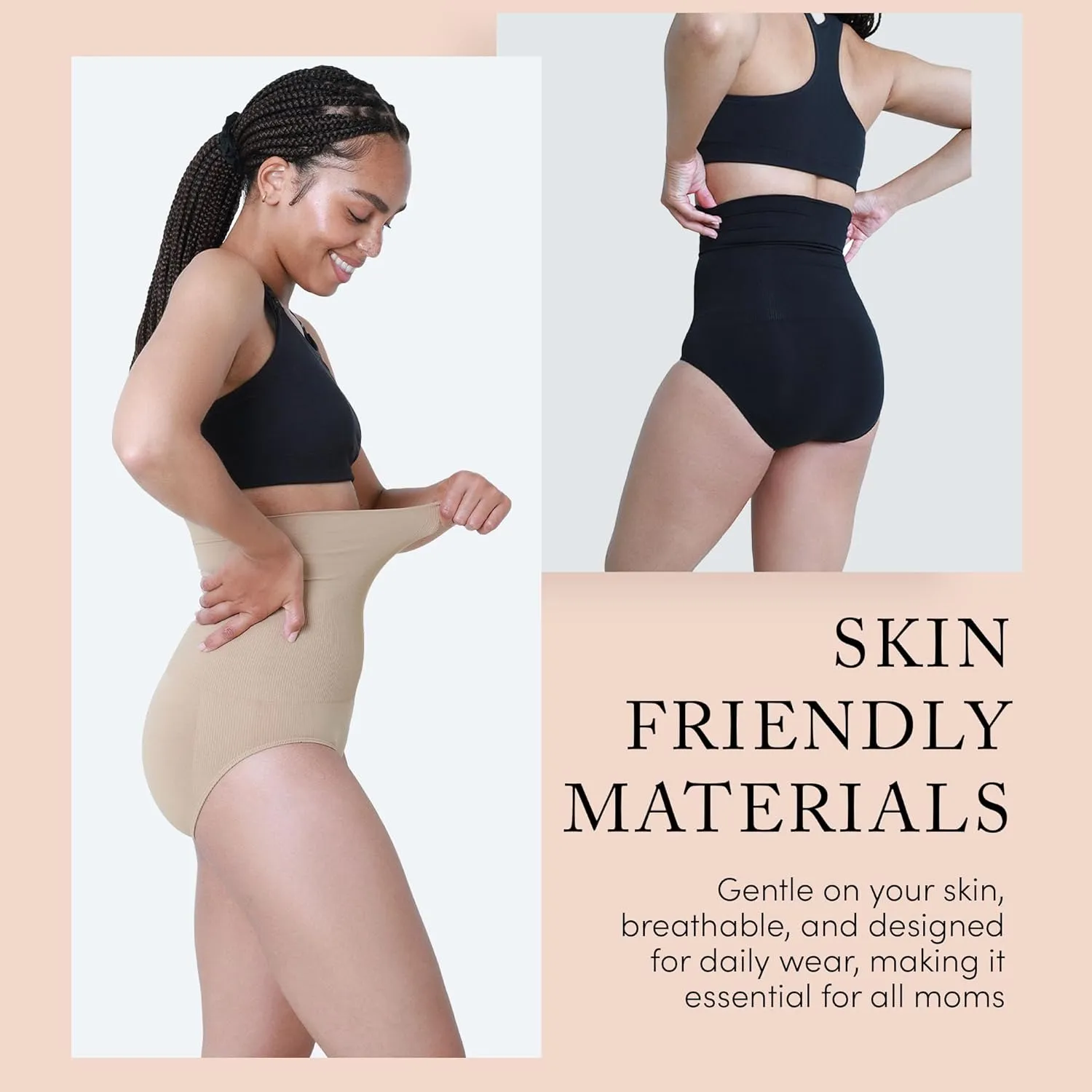Ingrid & Isabel Basics - Postpartum Compression Underwear - Seamless High Waisted Underwear - Over the Belly Fit