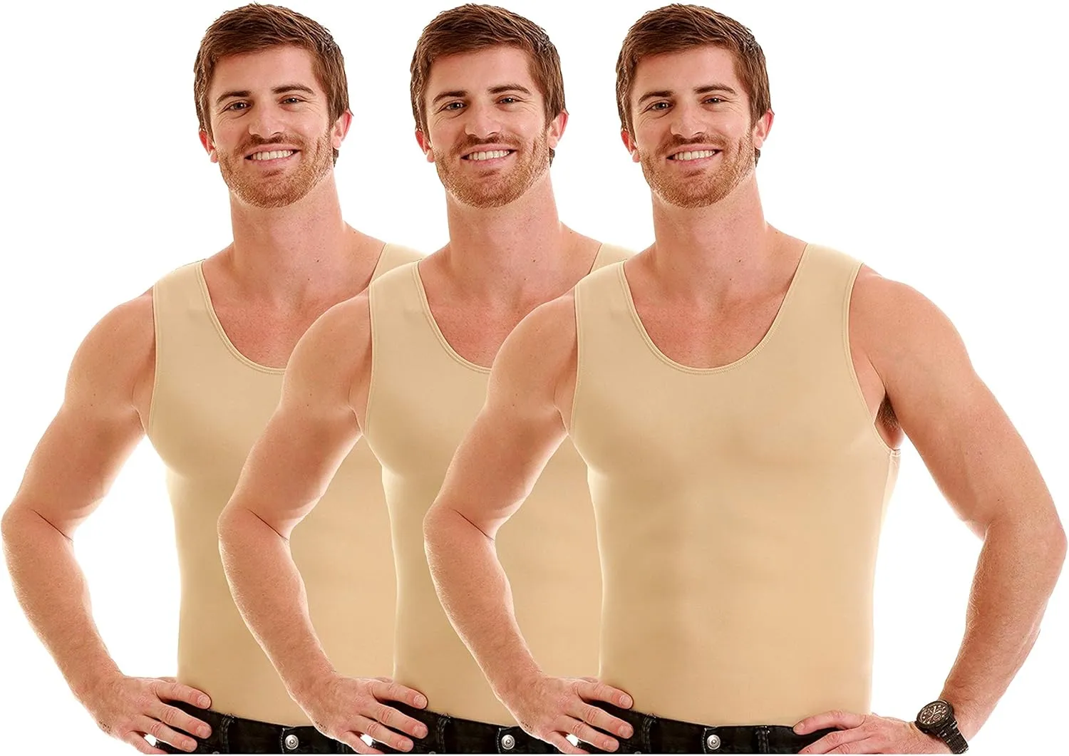 Insta Slim ISPRO Slimming Muscle Tank Top Shapewear Compression Shirt for Men (Made in The USA)
