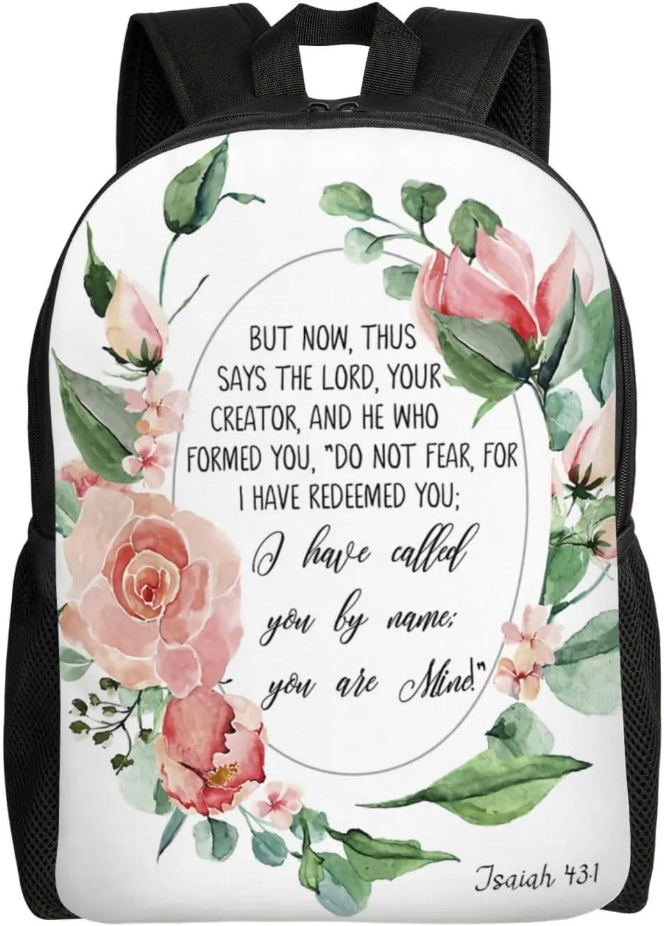 Isaiah 43 1, Fear Not For I Have Redeemed You, Bible Verse Wall Art Backpack – Water-Resistant Laptop Bag, 15" Compartment, Lightweight Unisex Daypack For Work & Travel
