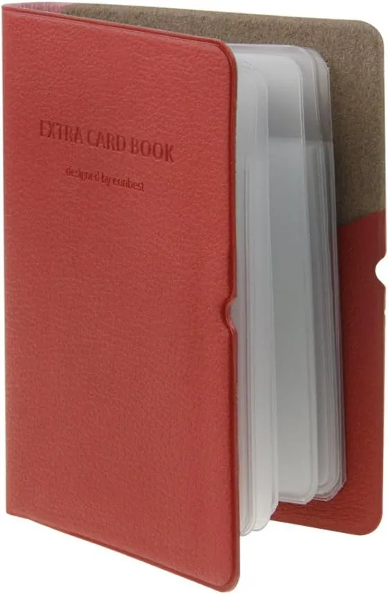 JIAHG Business Credit Card Holder Case Wallet Purse Men Women PU Leather Practical Card Carry-on Bag Extra Card Book for 30 Cards with Index Cards for Easily Search
