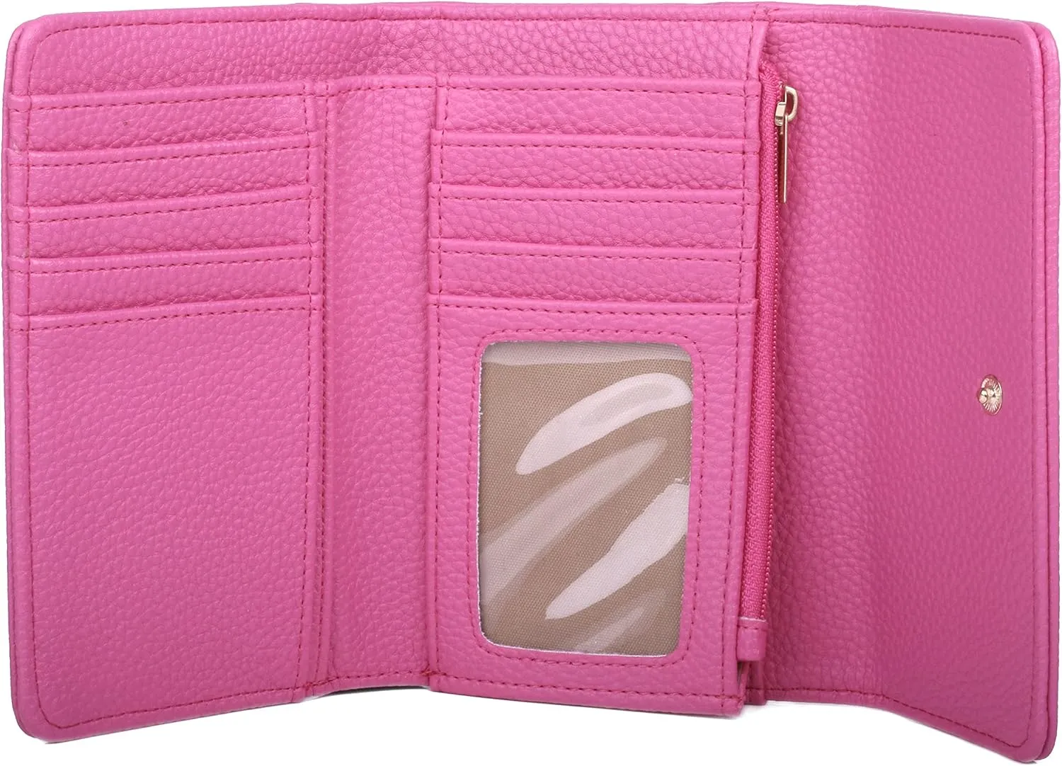 Julia Buxton Pebble Vegan Leather Mid Sized Tri-fold