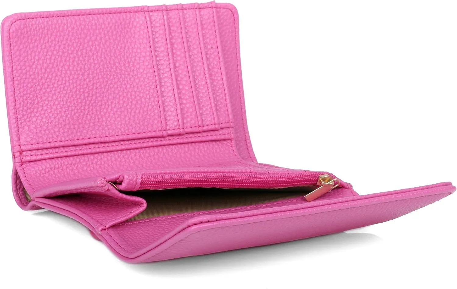 Julia Buxton Pebble Vegan Leather Mid Sized Tri-fold