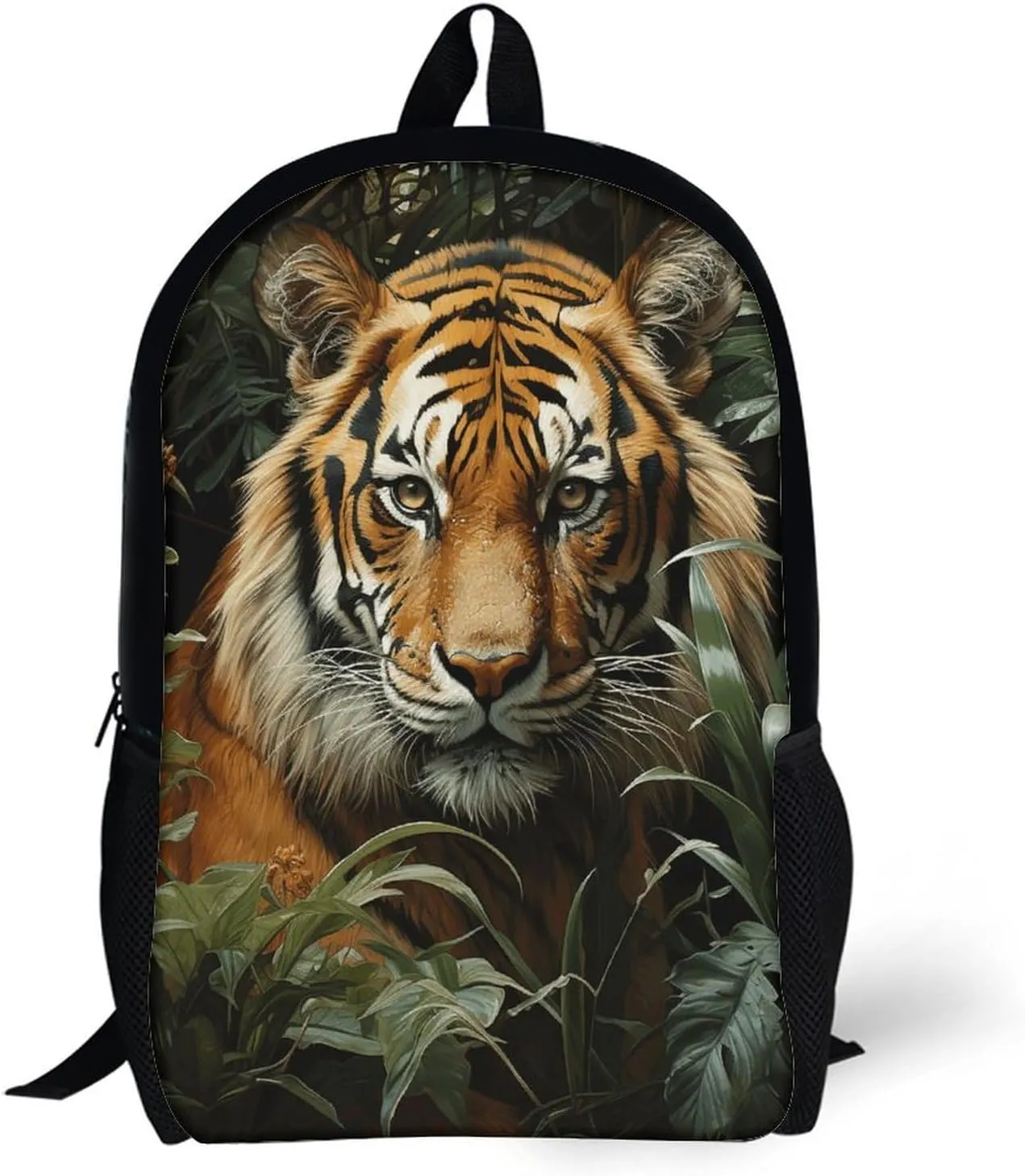 Jungle Tiger Backpack, Laptop Backpack for Men, 17 Inch Travel Hiking Daypack, Casual Backpack