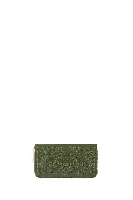 KAREN WALKER FILIGREE CLASSIC WALLET OLIVE