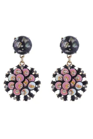 Kate Sequin & Crystal Drop Event Earrings - Black