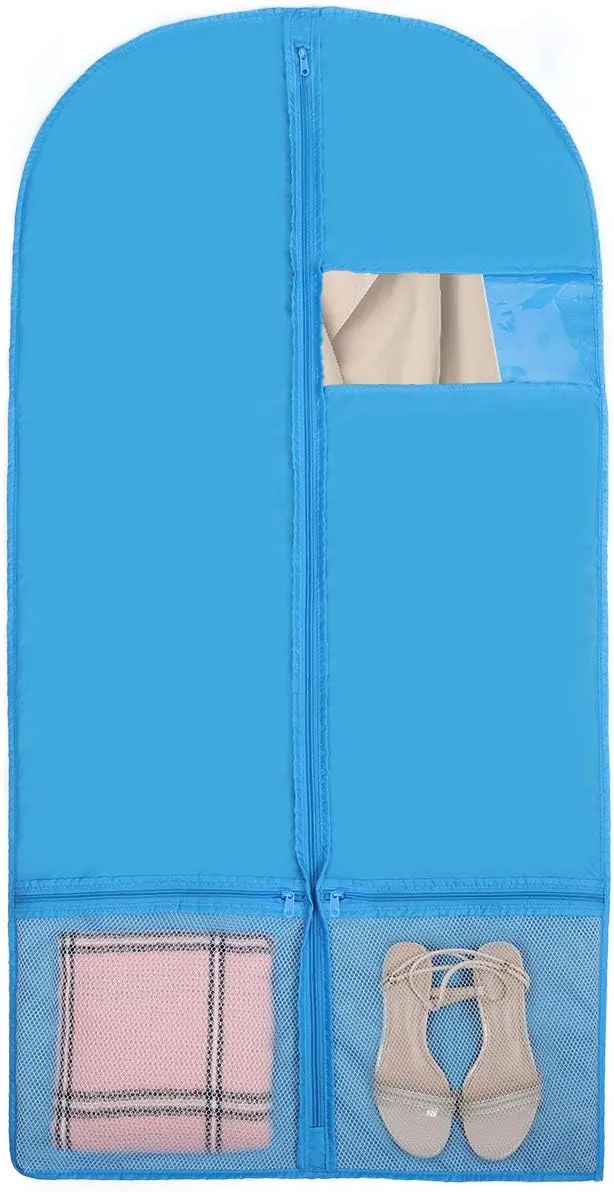 Kernorv Breathable Dust-Proof Garment Bags, Set of 5 Environmental Zipper Garment Bags for Dance Costumes, 51" Foldable Dance Garment Bags with Clear Window for Dance Dress, Storage or Travel