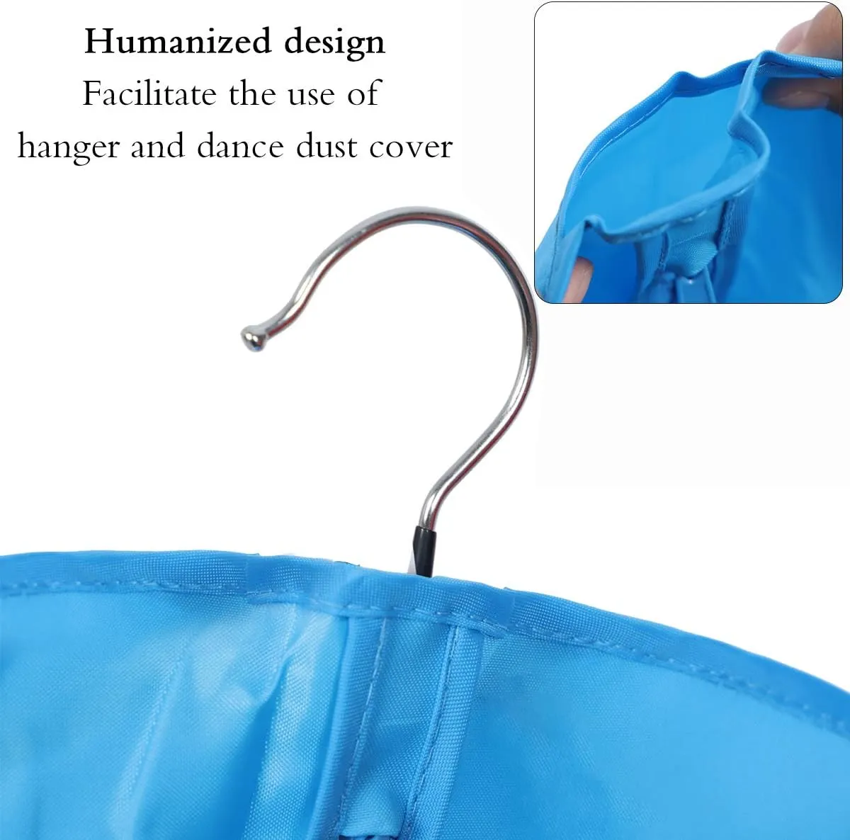 Kernorv Breathable Dust-Proof Garment Bags, Set of 5 Environmental Zipper Garment Bags for Dance Costumes, 51" Foldable Dance Garment Bags with Clear Window for Dance Dress, Storage or Travel