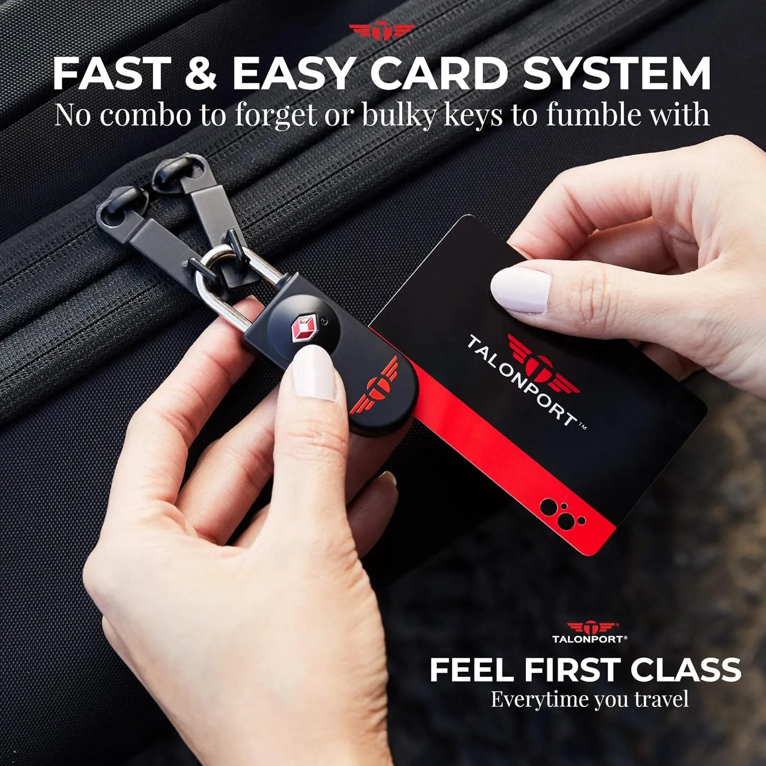 Keyless TSA Approved Luggage Lock with Lifetime Card Keys & No Combo to Forget