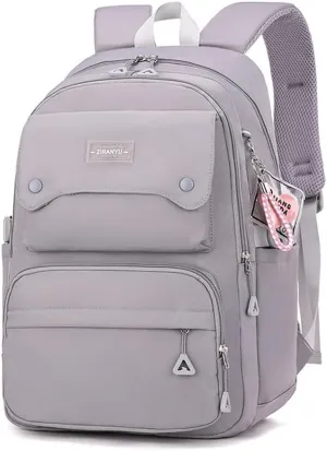 Kids Casual Backpack Solid Color Girls Elementary and Middle School Bag Teenage Travel Bag Waterproof Book Bag
