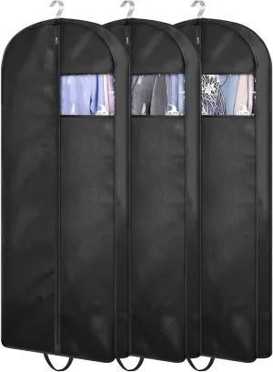 KIMBORA 54" Suit Bags for Closet Storage and Travel, Gusseted Hanging Garment Bags for Men Suit Cover With Handles for Clothes, Coats, Jackets, Shirts（3 Packs）