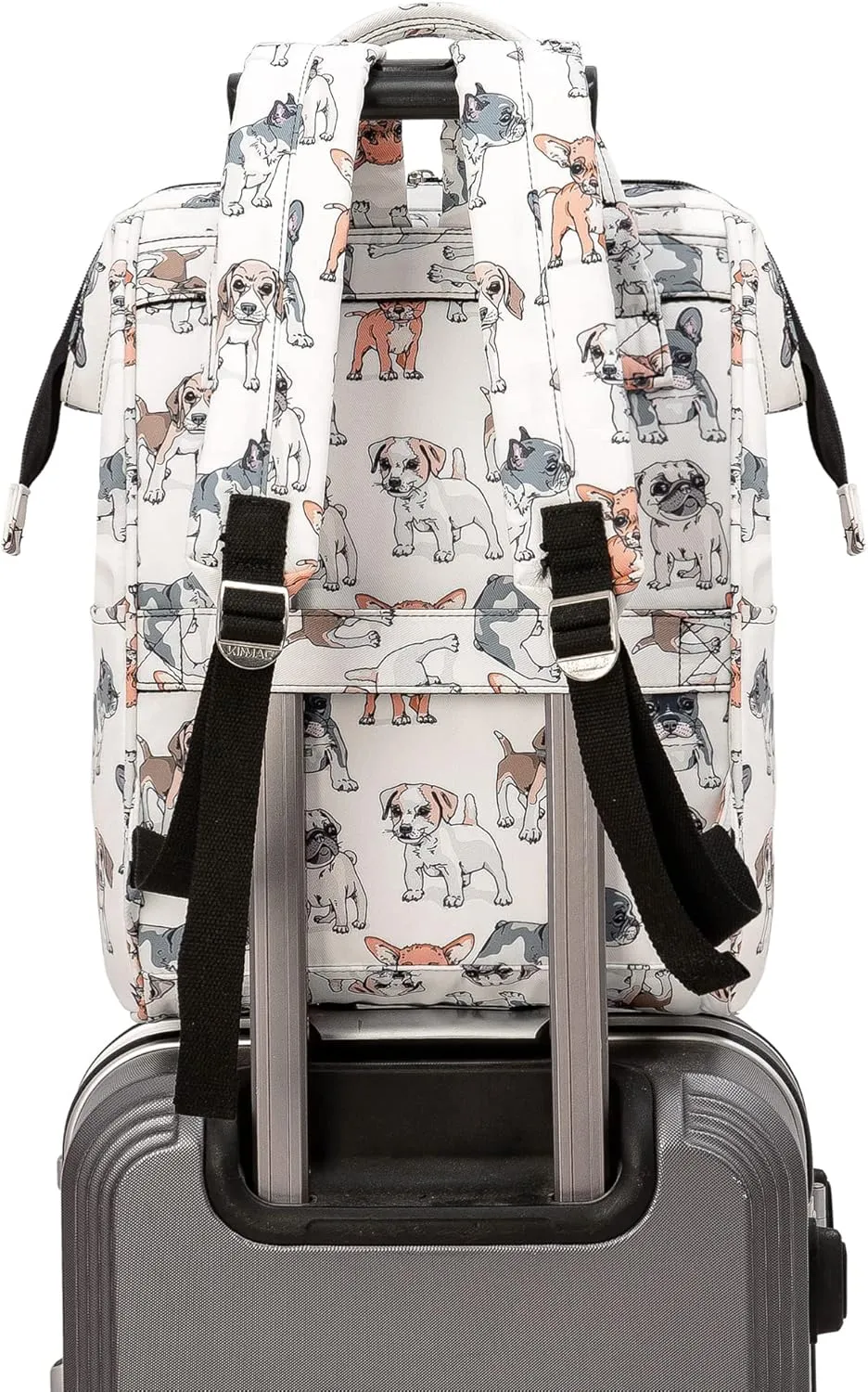 Kinmac Wide Open Style Laptop Backpack College Travel Outdoor Backpack For Laptop Up to 15.6 Inch (Dog)