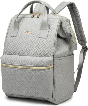 Kinmac Wide Open Style Laptop Backpack Large Capacity Travel College Backpack for 15.6 inch Laptop Computer (Grey)