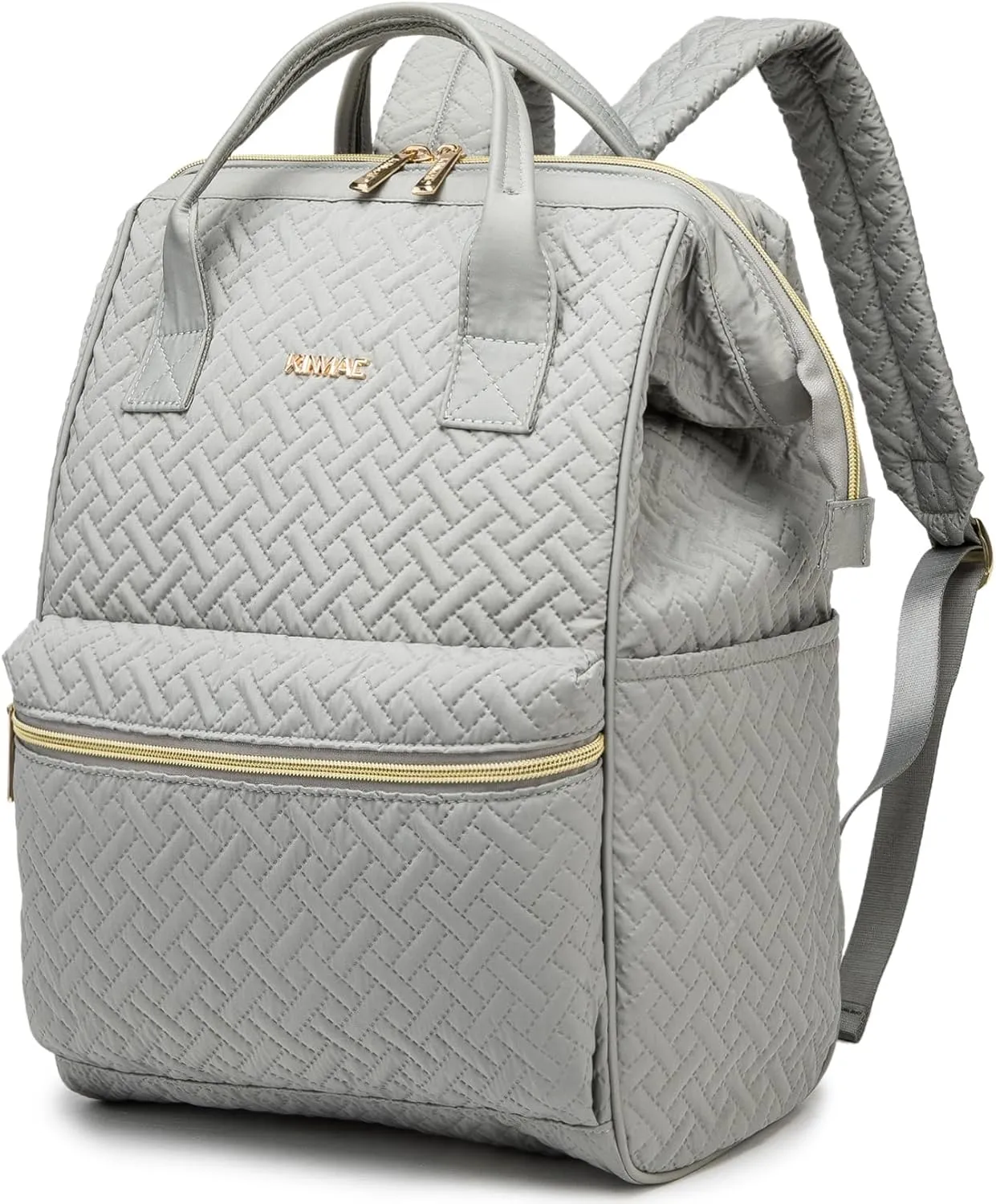 Kinmac Wide Open Style Laptop Backpack Large Capacity Travel College Backpack for 15.6 inch Laptop Computer (Grey)