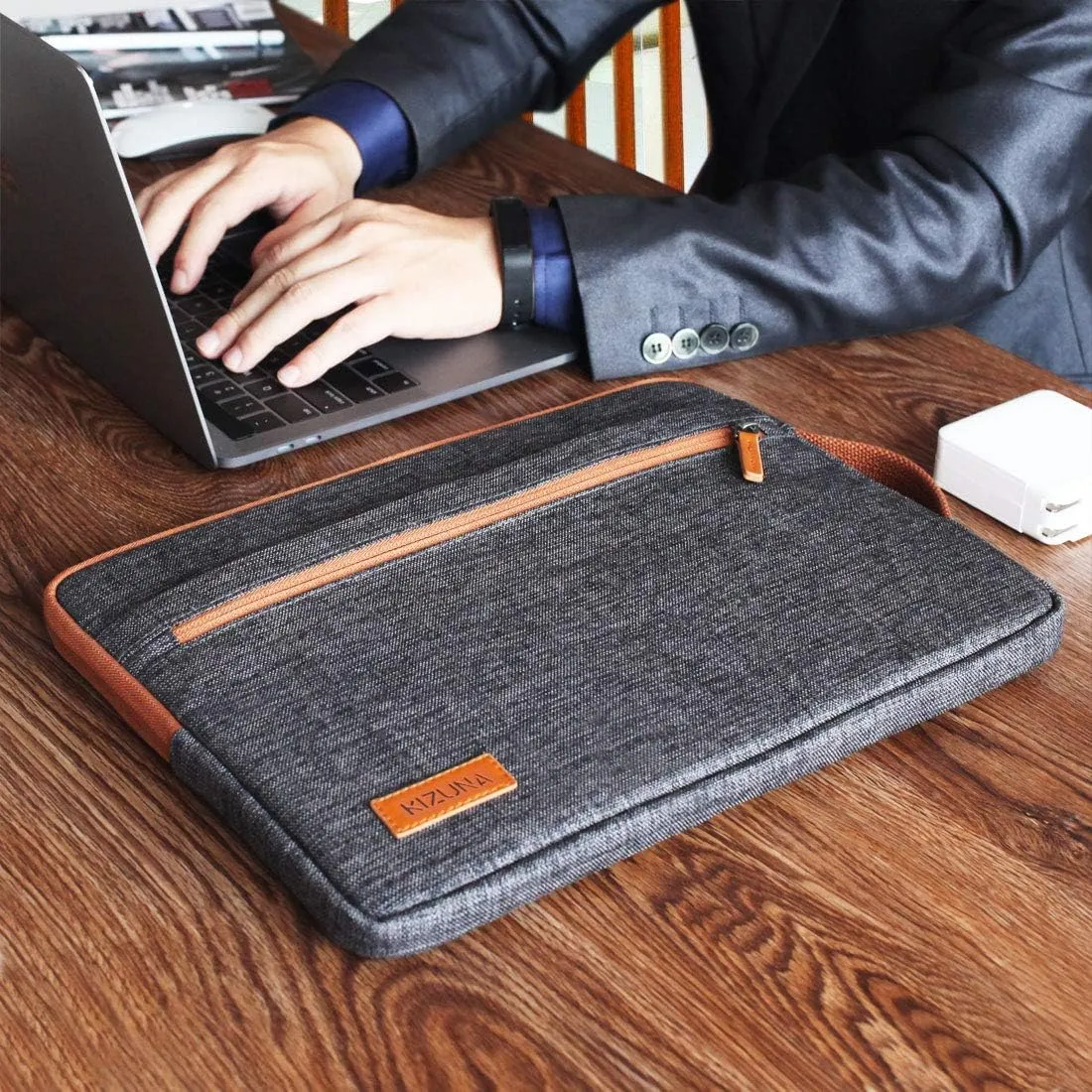kizuna 14 Inch Laptop Sleeve Case Computer Bag Handbag for 15" MacBook air M2 2023/Lenovo Flex 14/14" HP EliteBook 840 G5/HP Pro 14 G3/Dell Latitude 7490 5490/15" Surface Laptop 3, Brown
